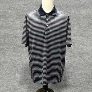 Walter Hagen Polo Shirt Mens XL Blue White Striped Hydro-Dri Golf Performance